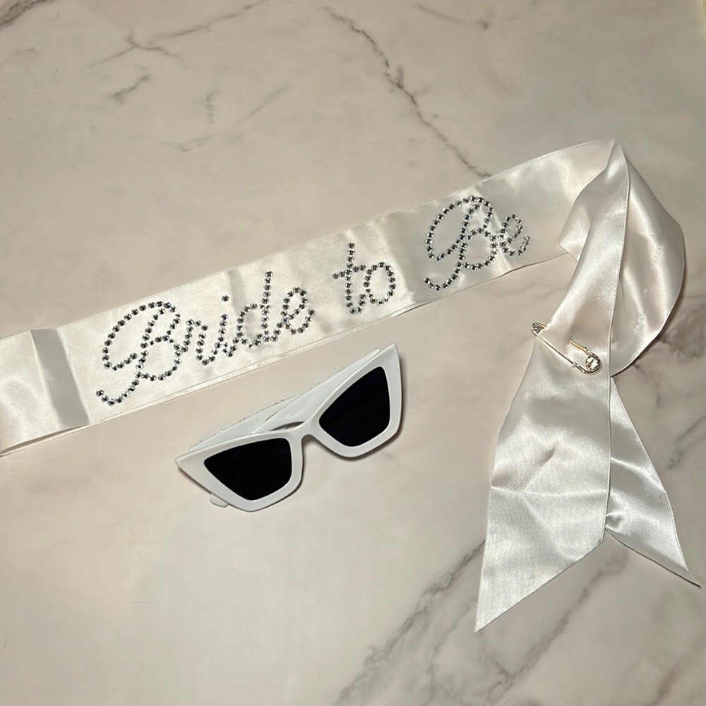 Custom Bridal sunglasses and sash!